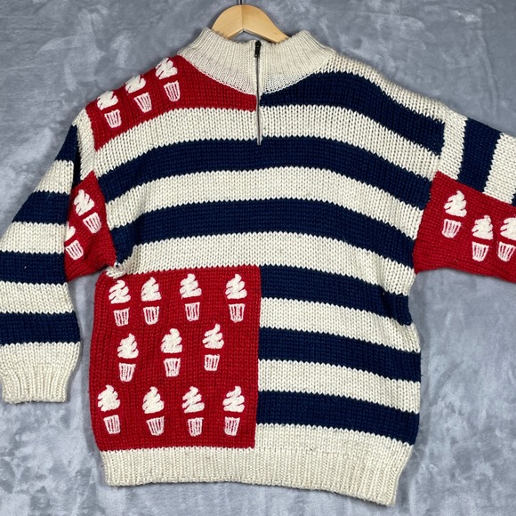 Men's Et Vous Hysteric Cupcake Sweater 90s Size L Striped Acrylic RARE